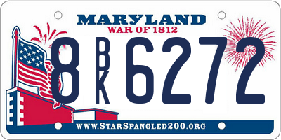 MD license plate 8BK6272