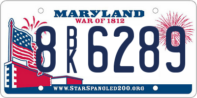 MD license plate 8BK6289