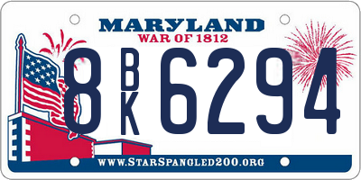 MD license plate 8BK6294
