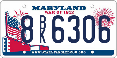 MD license plate 8BK6306