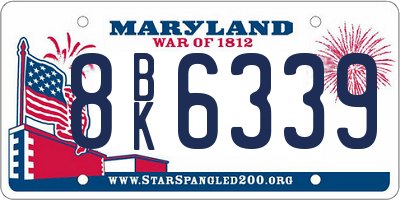MD license plate 8BK6339