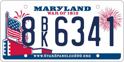 MD license plate 8BK6341