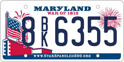 MD license plate 8BK6355