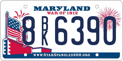 MD license plate 8BK6390