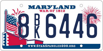 MD license plate 8BK6446