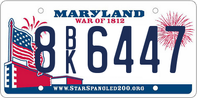 MD license plate 8BK6447