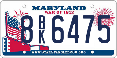 MD license plate 8BK6475