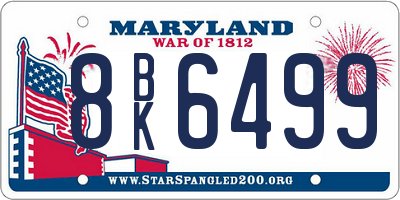 MD license plate 8BK6499