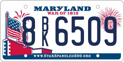 MD license plate 8BK6509