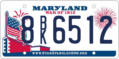 MD license plate 8BK6512