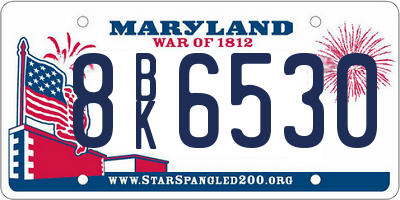 MD license plate 8BK6530