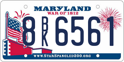 MD license plate 8BK6561