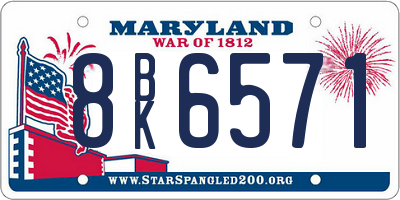 MD license plate 8BK6571