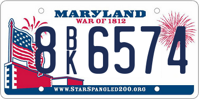 MD license plate 8BK6574