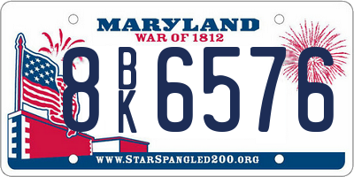 MD license plate 8BK6576
