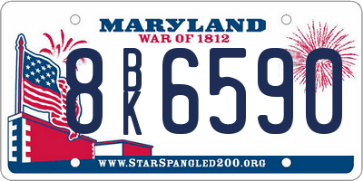 MD license plate 8BK6590