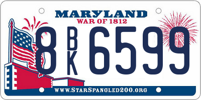 MD license plate 8BK6599