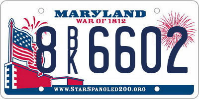 MD license plate 8BK6602