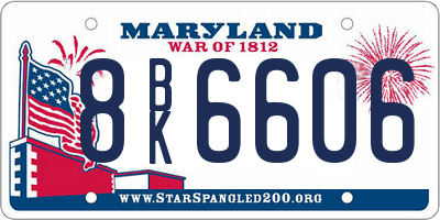 MD license plate 8BK6606