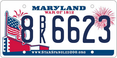 MD license plate 8BK6623