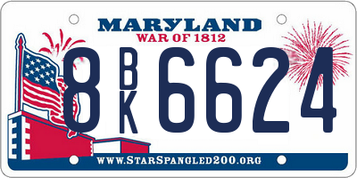MD license plate 8BK6624