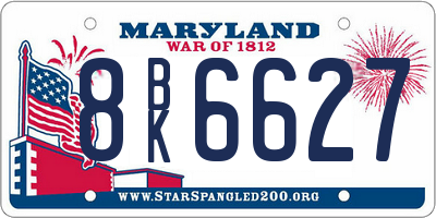 MD license plate 8BK6627