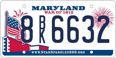 MD license plate 8BK6632