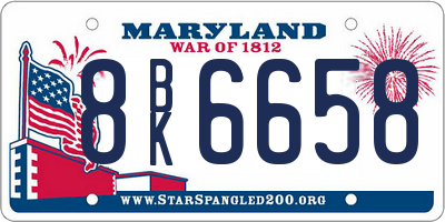 MD license plate 8BK6658