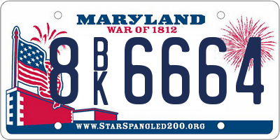 MD license plate 8BK6664