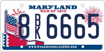 MD license plate 8BK6665