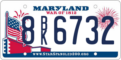 MD license plate 8BK6732