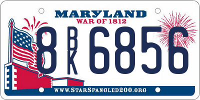 MD license plate 8BK6856
