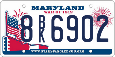 MD license plate 8BK6902