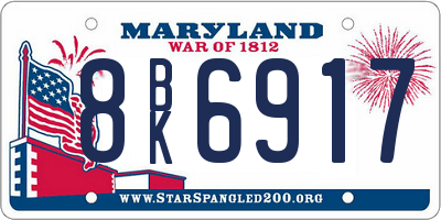MD license plate 8BK6917