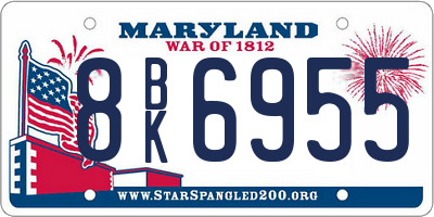 MD license plate 8BK6955