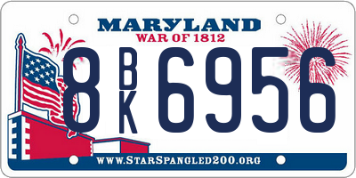 MD license plate 8BK6956