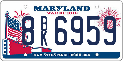 MD license plate 8BK6959