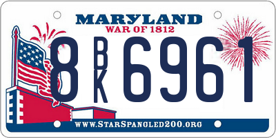 MD license plate 8BK6961