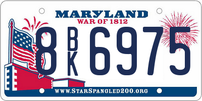 MD license plate 8BK6975