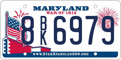 MD license plate 8BK6979