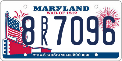 MD license plate 8BK7096