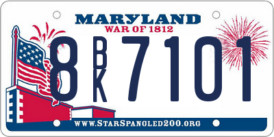 MD license plate 8BK7101