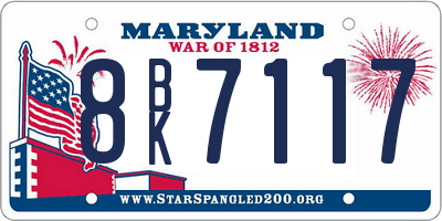 MD license plate 8BK7117