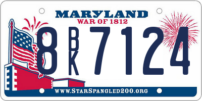 MD license plate 8BK7124