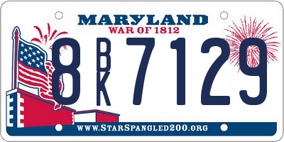 MD license plate 8BK7129