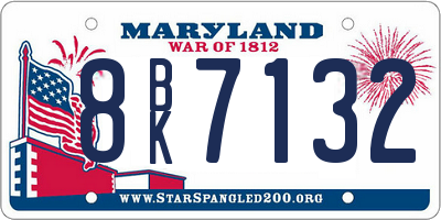 MD license plate 8BK7132