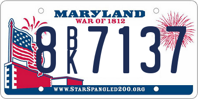 MD license plate 8BK7137