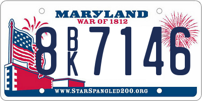 MD license plate 8BK7146