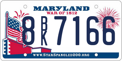 MD license plate 8BK7166