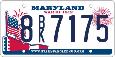 MD license plate 8BK7175